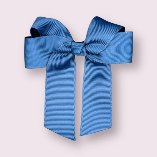 Navy Blue Blue 3.5" Tailed Clip Bow