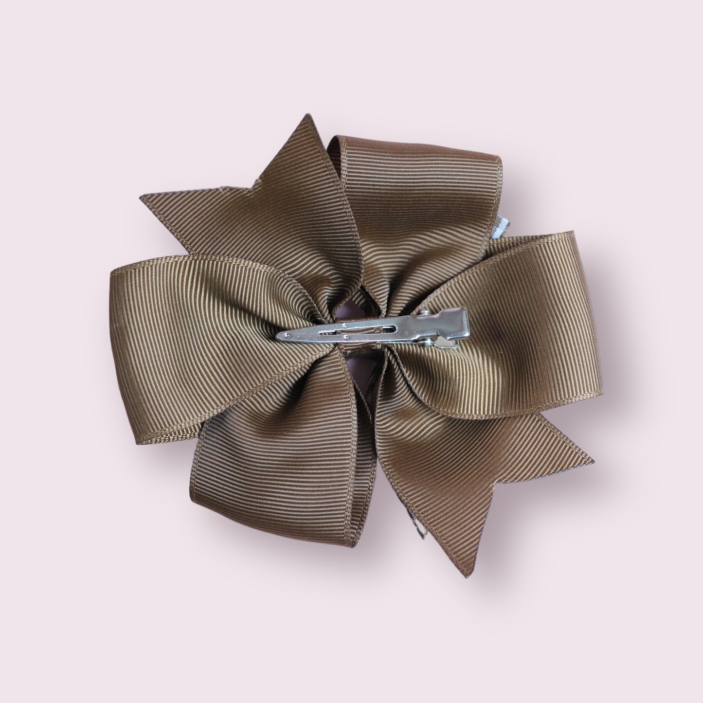 Brown Gingham 4" Double Pinwheel Clip