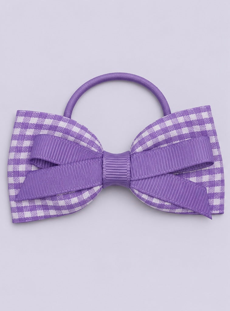 Hattie | Lilac Gingham Bow Bobble