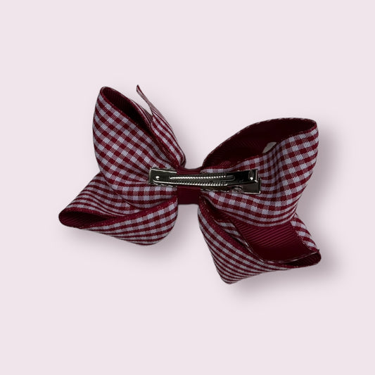 Burgundy Gingham 4" Inside Out Clip