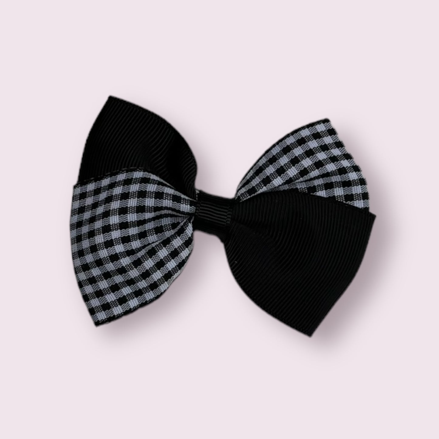 Black Gingham 3" Twisted Clip