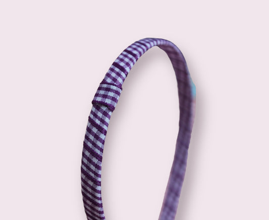 Purple Gingham Infinity Headband