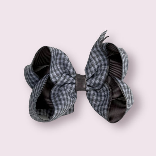 Grey Gingham 4" Inside Out Clip