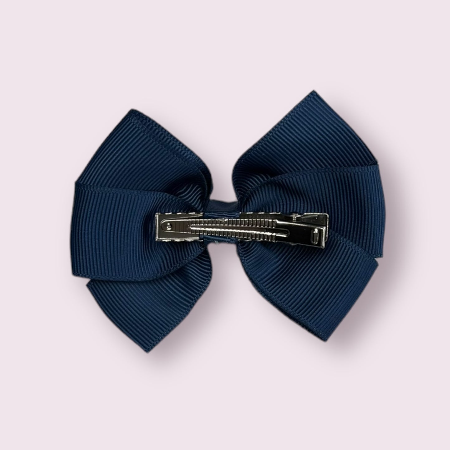 Navy Blue Gingham 3" Pinwheel Clip