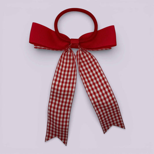 Eloise Gingham | Red Bobble - School Hair Accessories UK