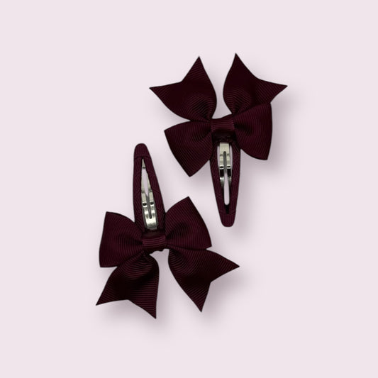 Burgundy 2.5" Butterfly Snap Clips