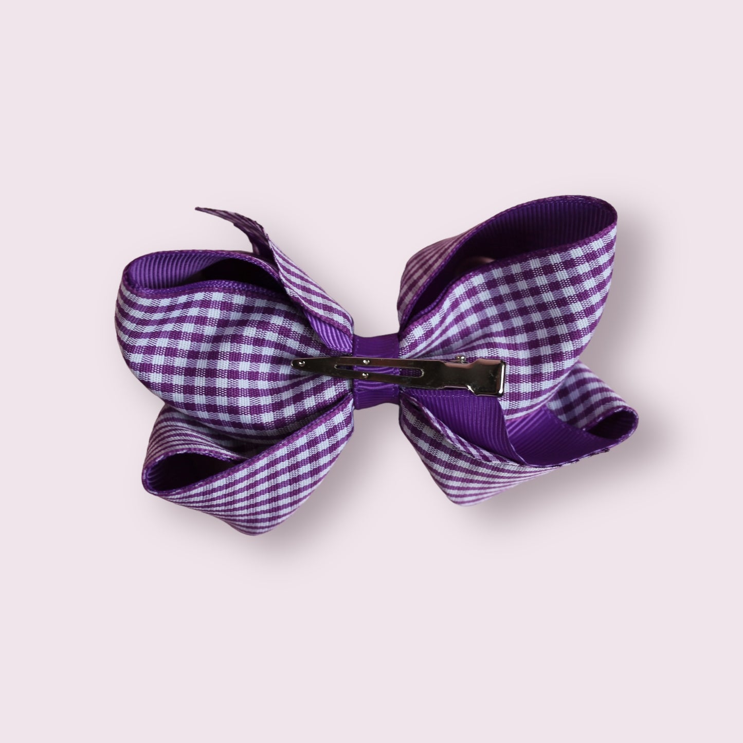 Purple Gingham 4" Inside Out Clip
