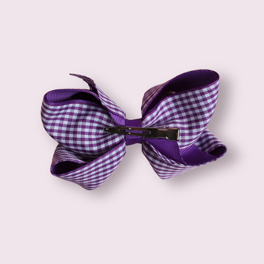 Purple Gingham 4" Inside Out Clip