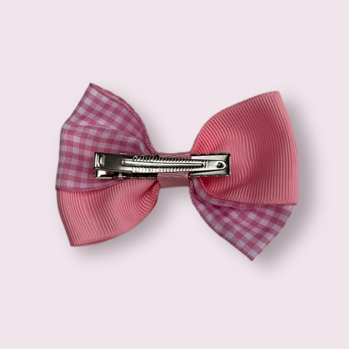 Pink Gingham 3" Twisted Clip