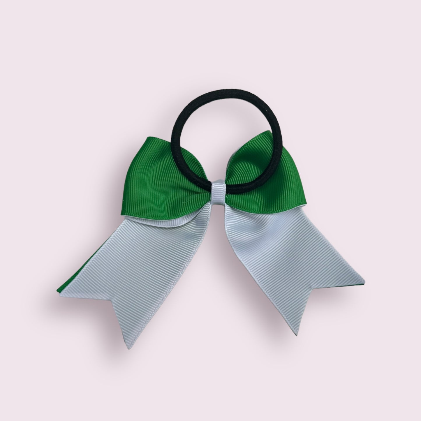 Emerald Green & White 4.5" Tailed Bobble