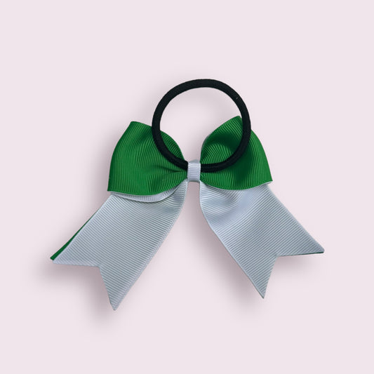 Emerald Green & White 4.5" Tailed Bobble