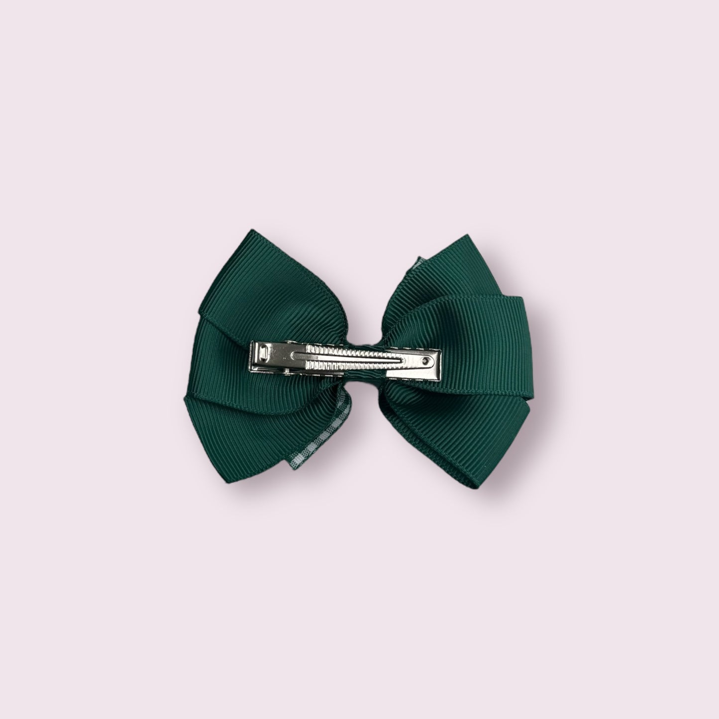 Emerald Green Gingham 3" Pinwheel Clip