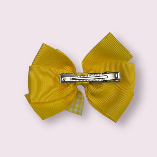 Yellow Gingham 3" Pinwheel Clip