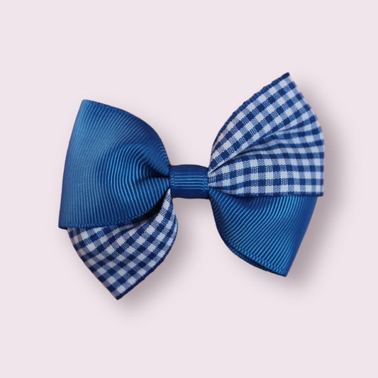 Royal Blue Gingham 3" Twisted Clip
