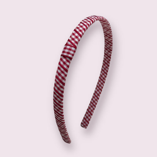 Burgundy Gingham Infinity Headband