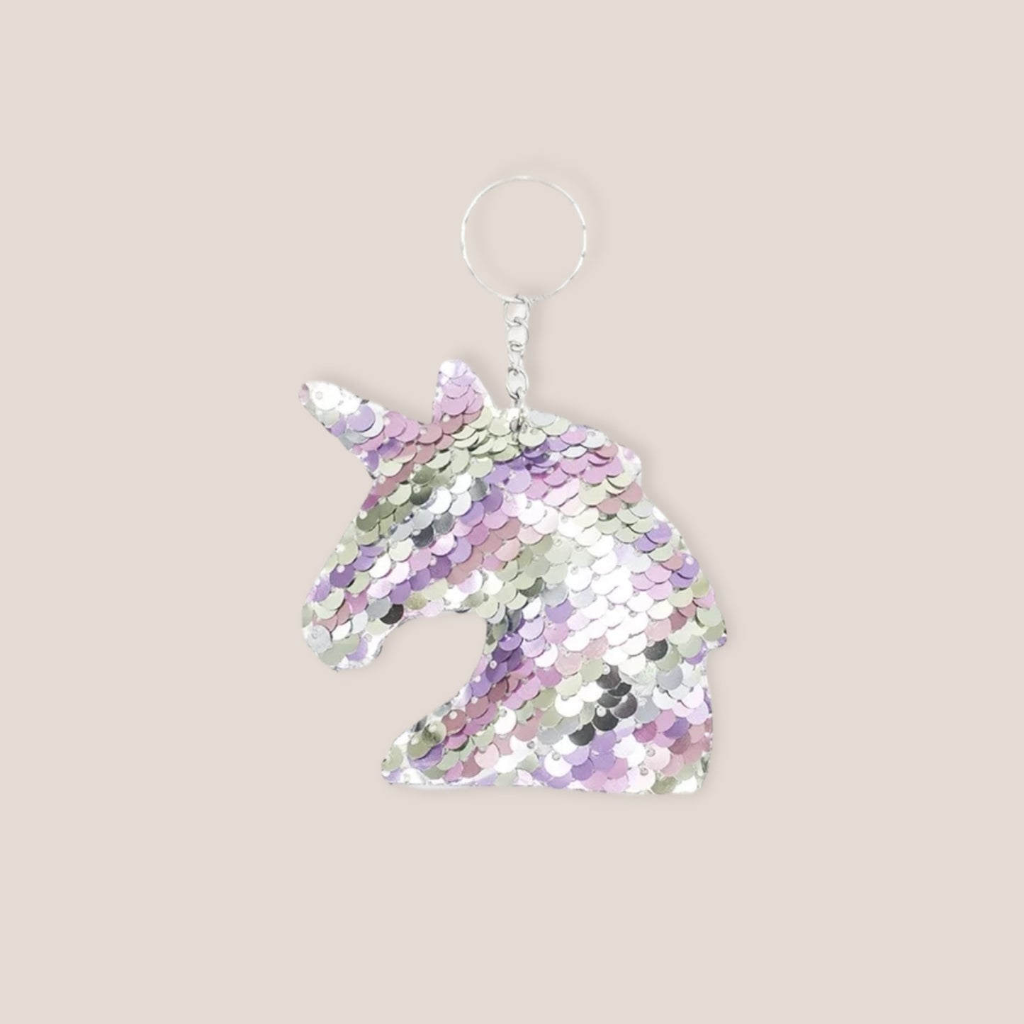Pastel Sequin Flip Unicorn Keyring Book Bag Charm