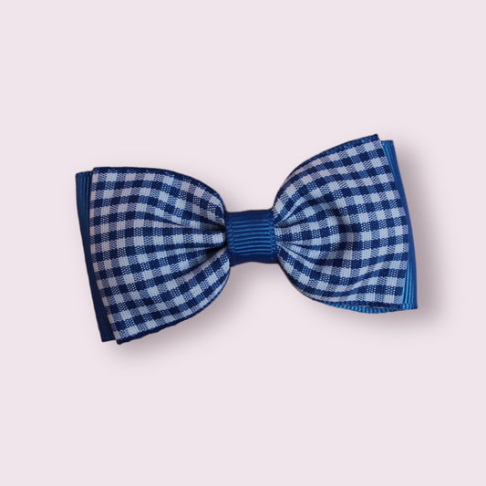 Royal Blue Gingham 3" Bowtie Clip