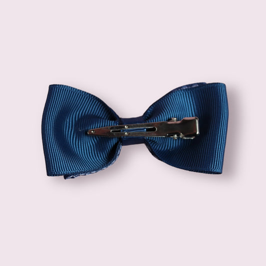 Navy Blue Gingham 3" Bowtie Clip