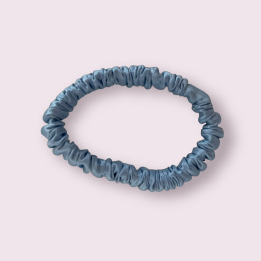 Summer Blue Silk Scrunchie