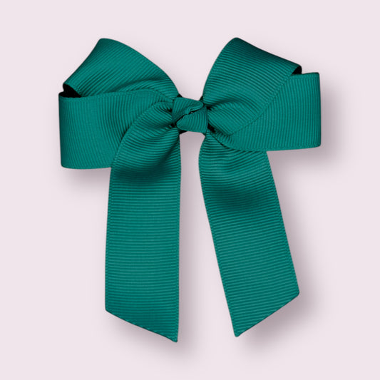 Jade Green 3.5" Tailed Clip Bow