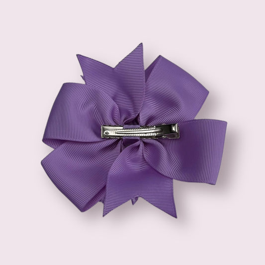 Lilac Gingham 4" Double Pinwheel Clip