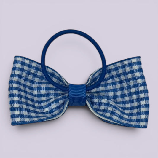 Hattie | Royal Blue Gingham Bow Bobble