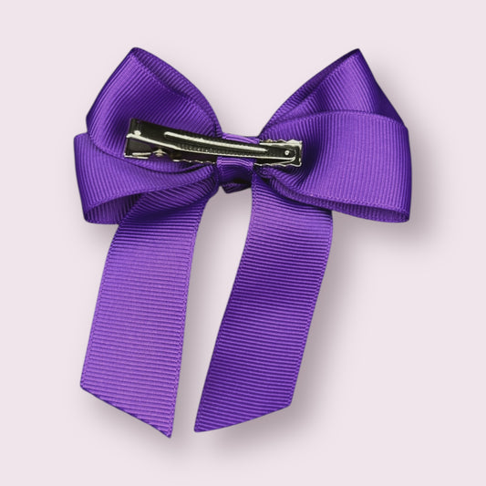 Purple 3.5" Tailed Clip Bow