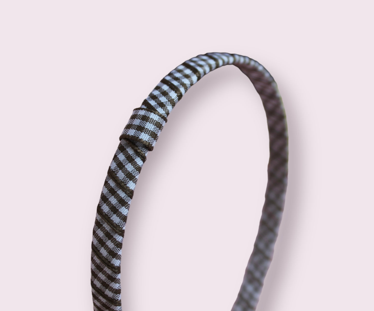 Brown Gingham Infinity Headband