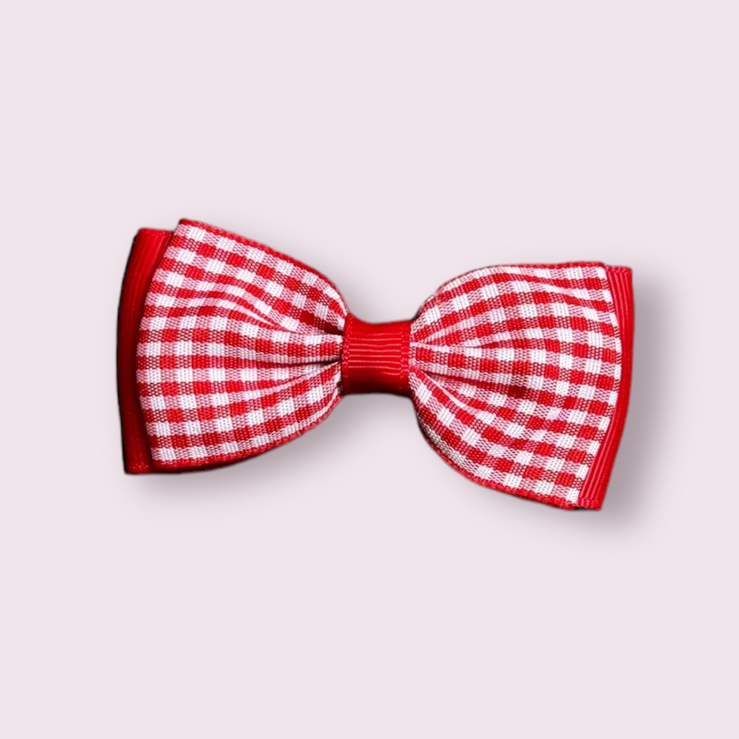 Red Gingham 3" Bowtie Clip