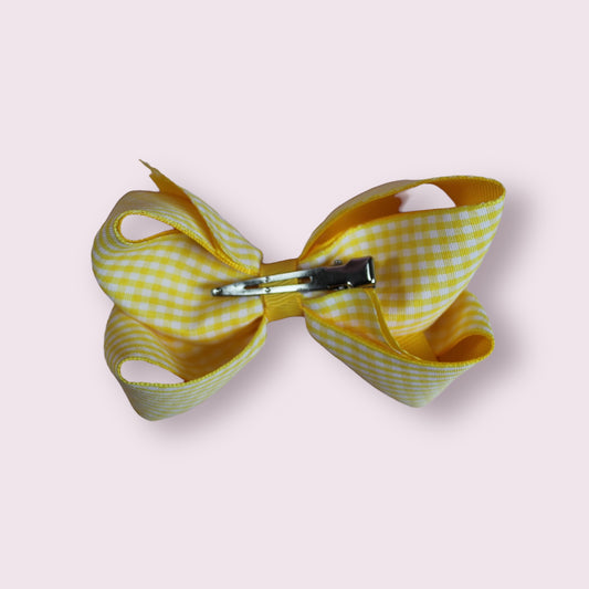 Yellow Gingham 4" Inside Out Clip