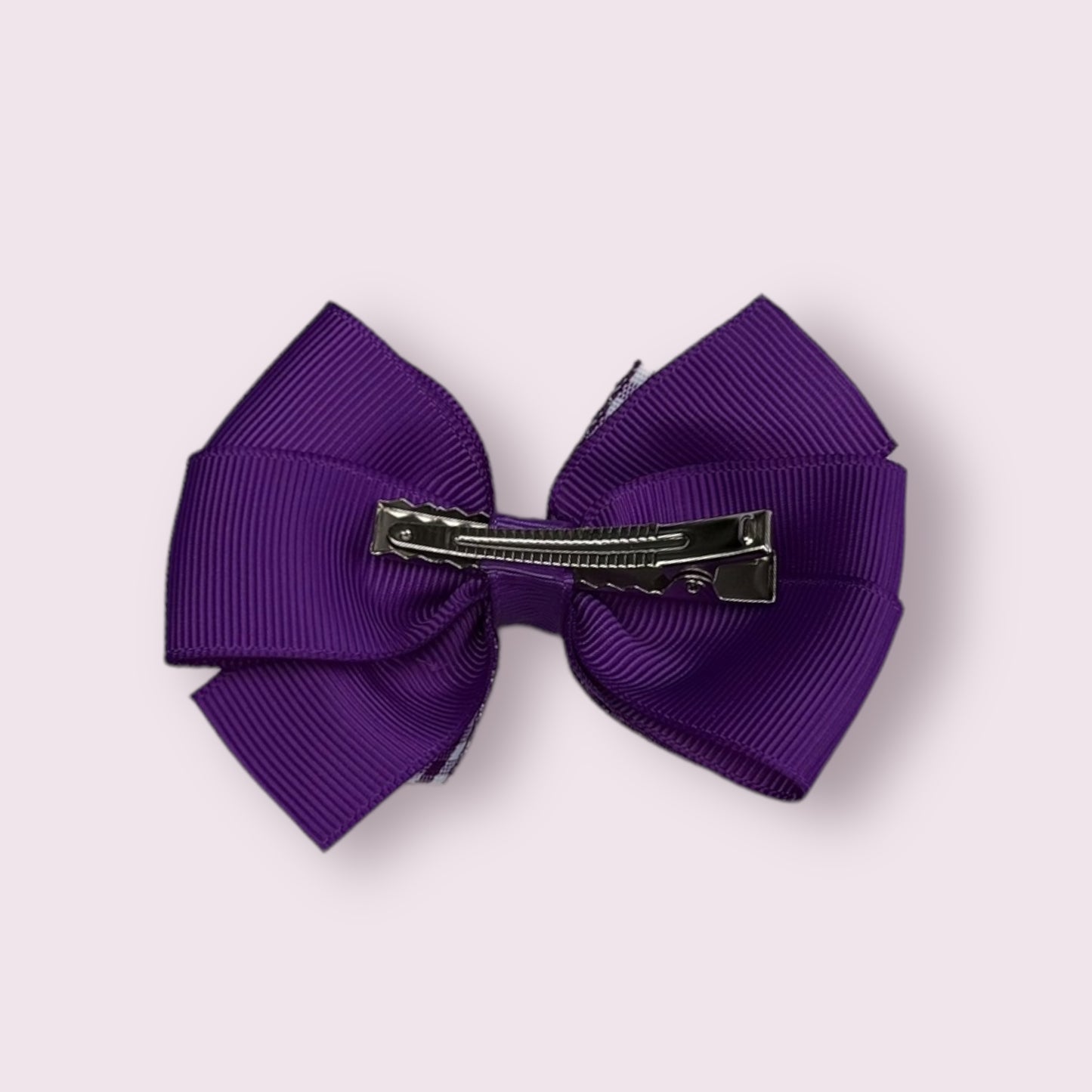 Purple Gingham 3" Pinwheel Clip