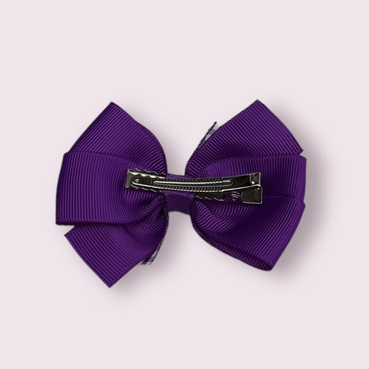 Purple Gingham 3" Pinwheel Clip