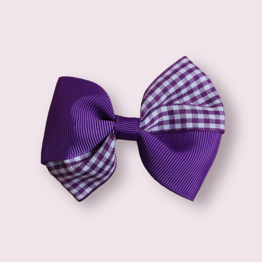 Purple Gingham 3" Twisted Clip