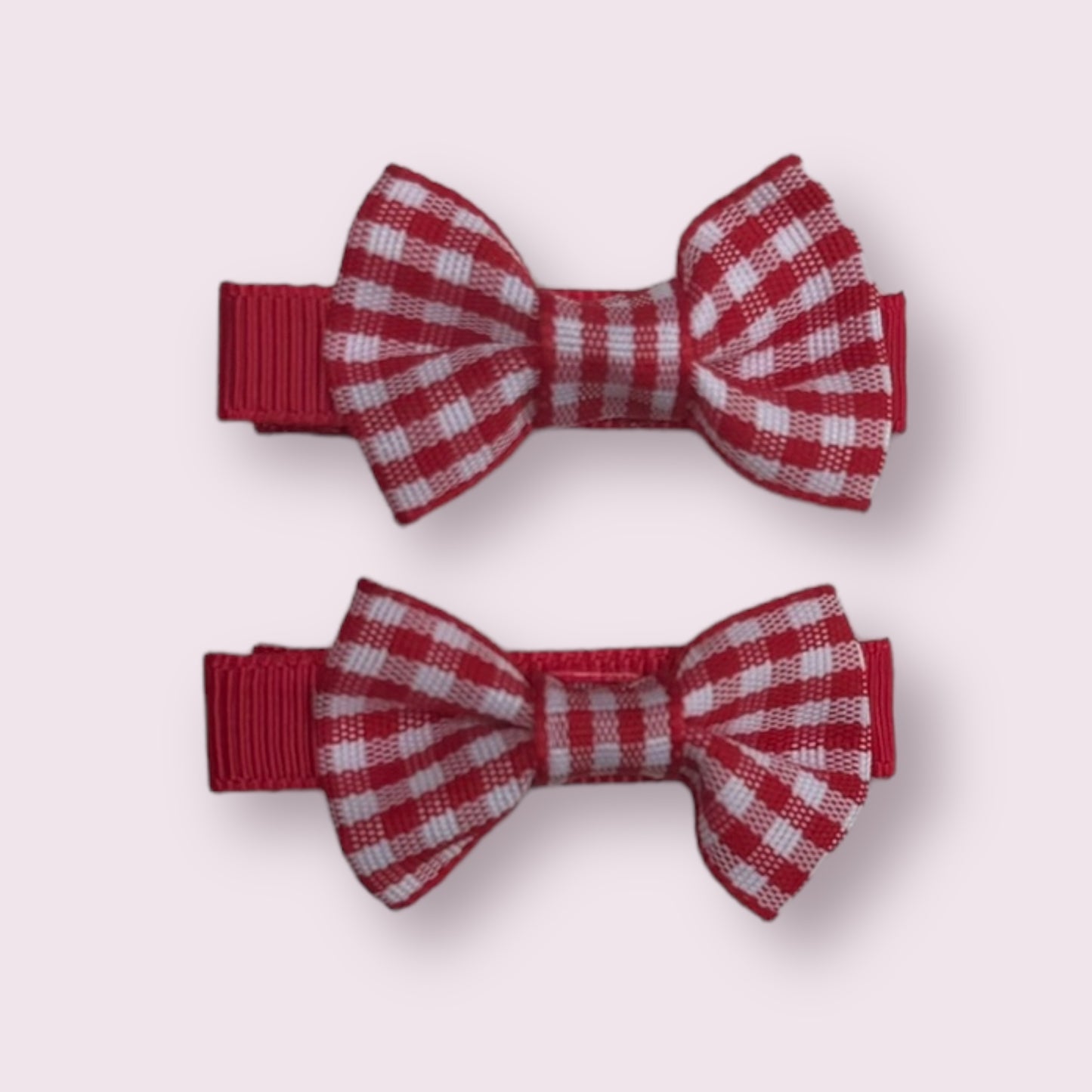 Red Gingham 1.75" Mini Bowtie Clip