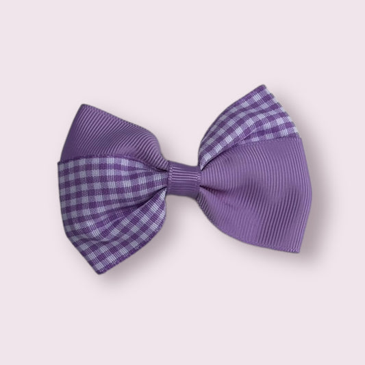 Lilac Gingham 3" Twisted Clip