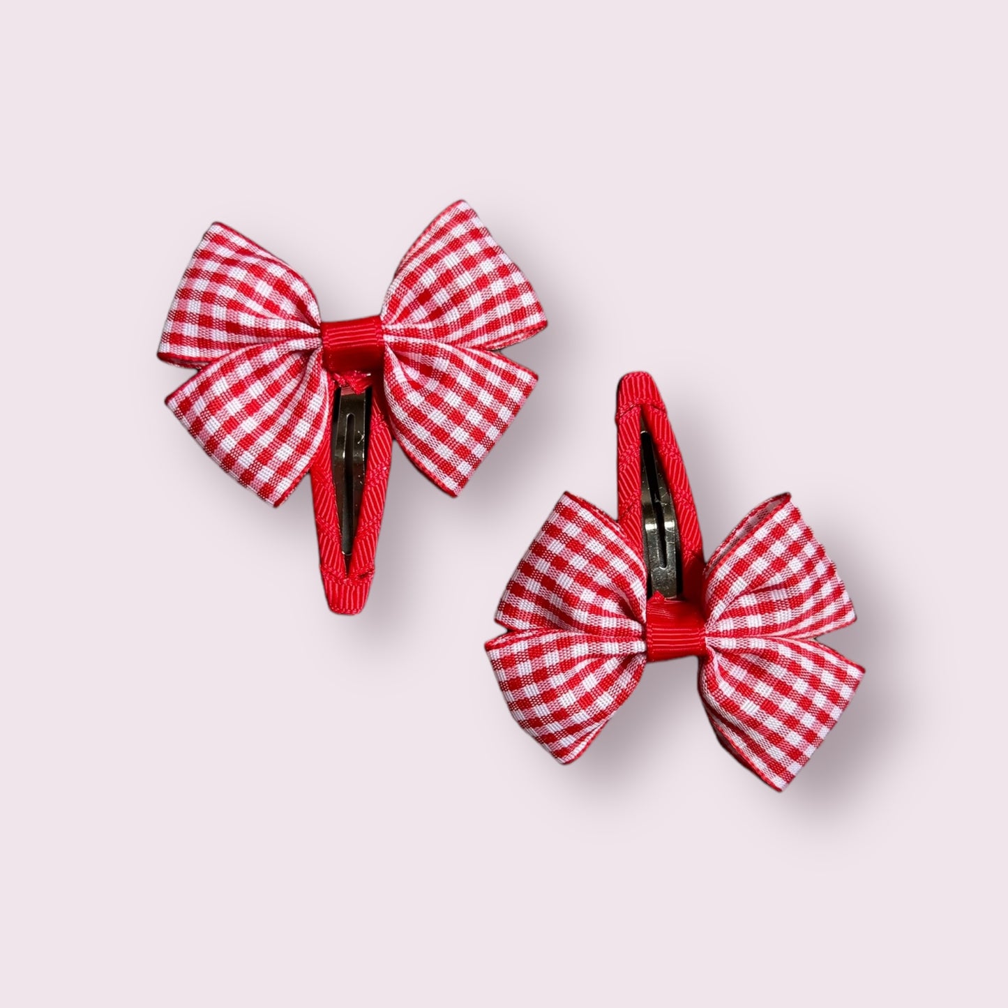 Red Gingham 2.5" Butterfly Snap Clips