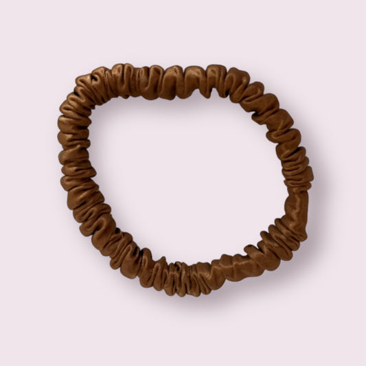 Brown Silk Scrunchie