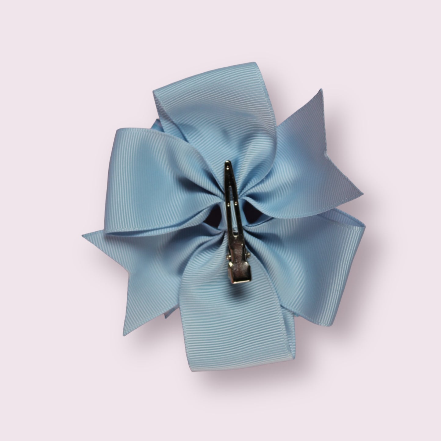 Summer Dress Blue Gingham 4" Double Pinwheel Clip