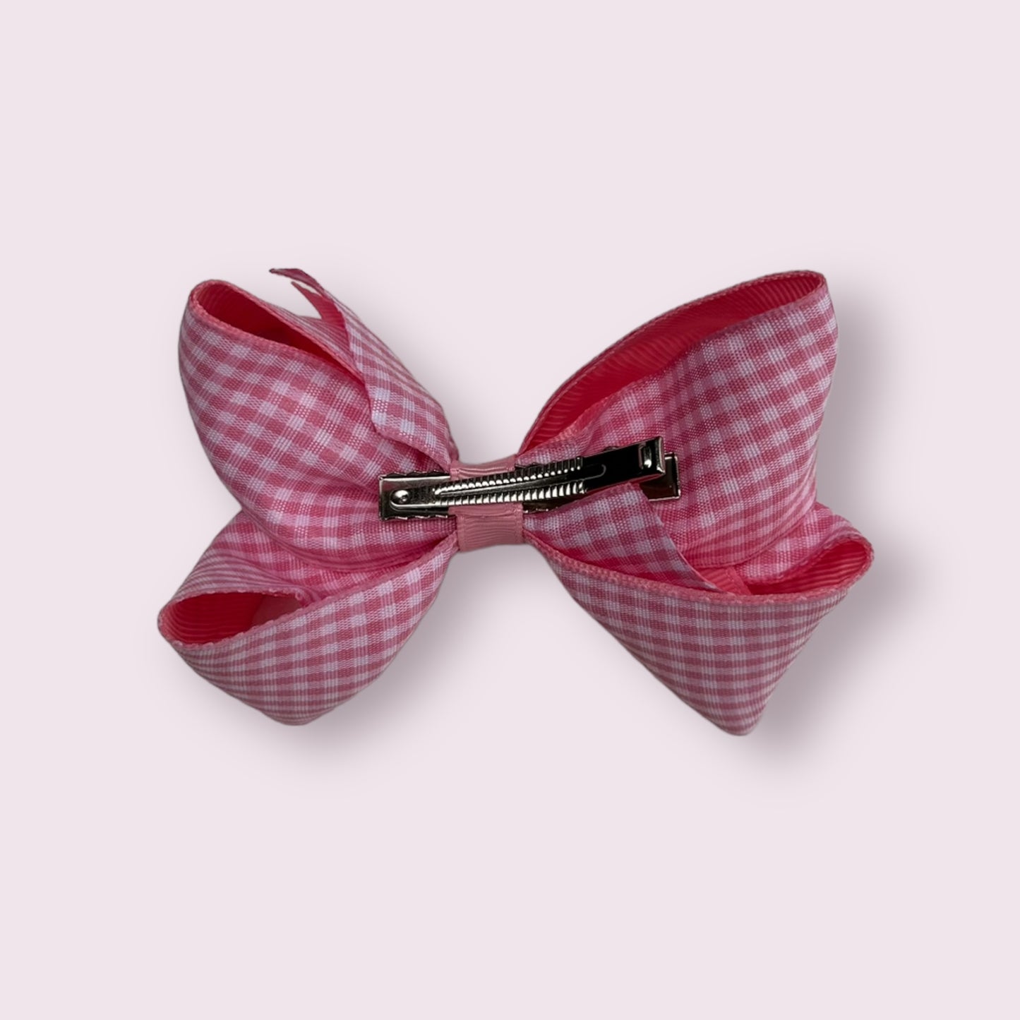 Pink Gingham 4" Inside Out Clip