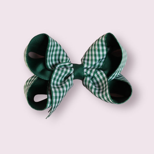 Hunter Green Gingham 4" Inside Out Clip