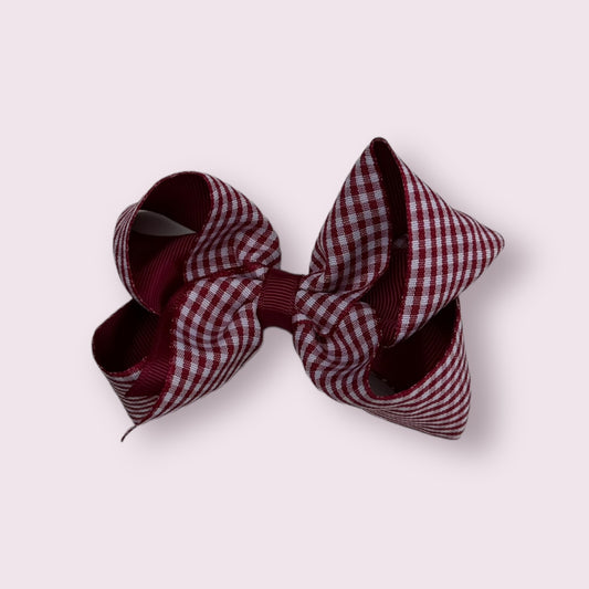 Burgundy Gingham 4" Inside Out Clip