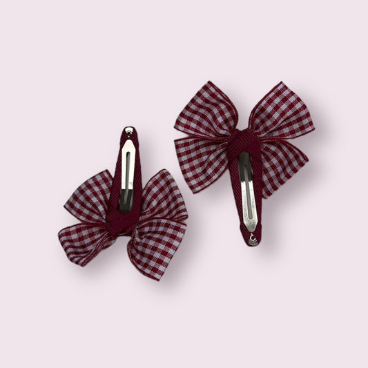 Burgundy 2.5" Butterfly Snap Clips