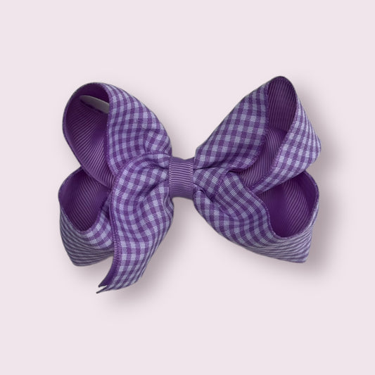 Lilac Gingham 4" Inside Out Clip