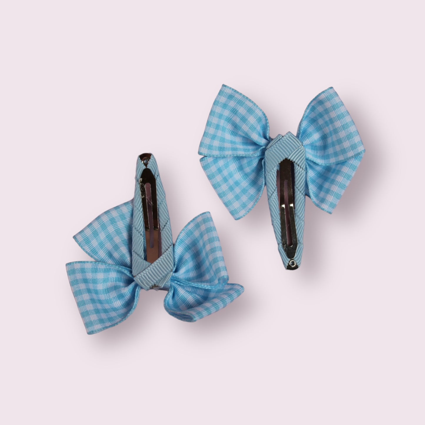Summer Dress Blue Gingham 2.5" Butterfly Snap Clips