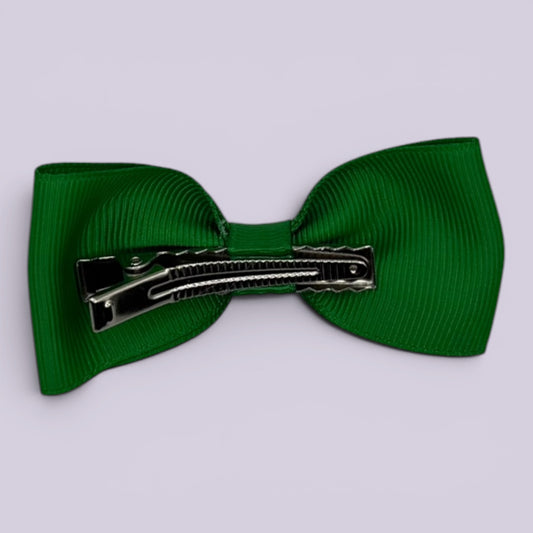 Emerald green bowtie bow clip on card