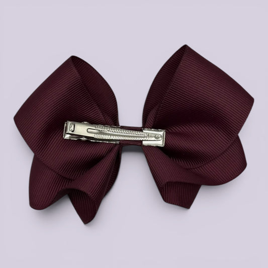 Novah | Burgundy Hair Bow Clip