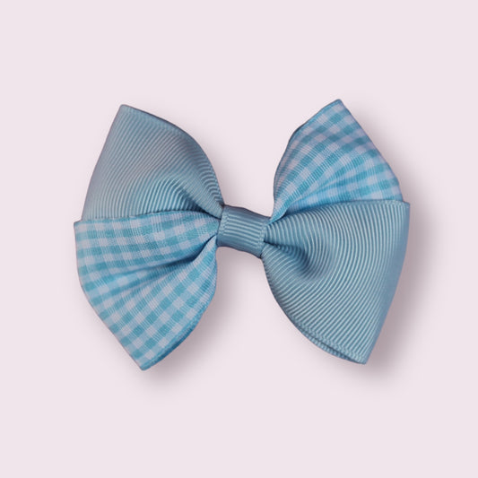 Summer Dress Blue Gingham 3" Twisted Clip