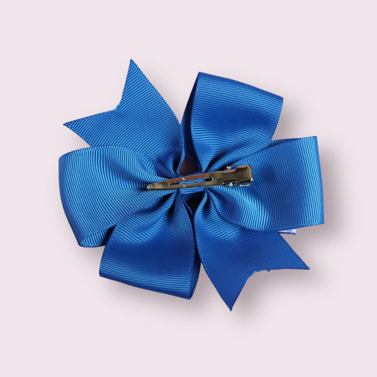 Royal Blue Gingham 4" Double Pinwheel Clip