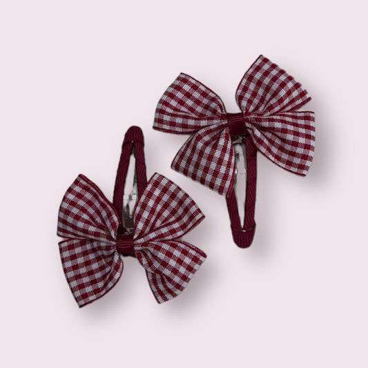 Burgundy 2.5" Butterfly Snap Clips
