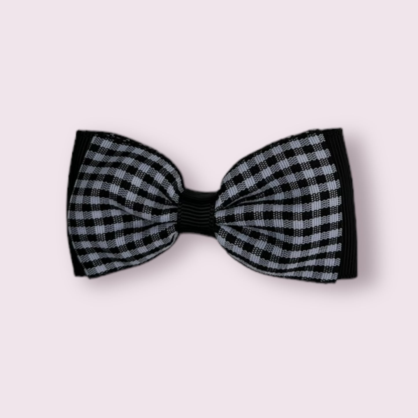 Black Gingham 3" Bowtie Clip